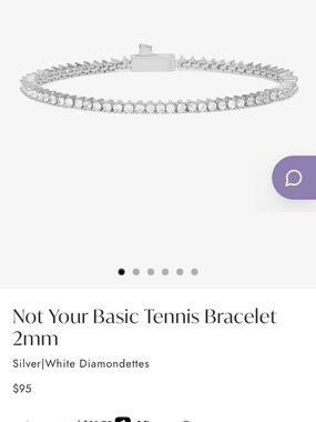 Melinda Maria Not Your Basic Tennis Bracelet Silver 6.5”